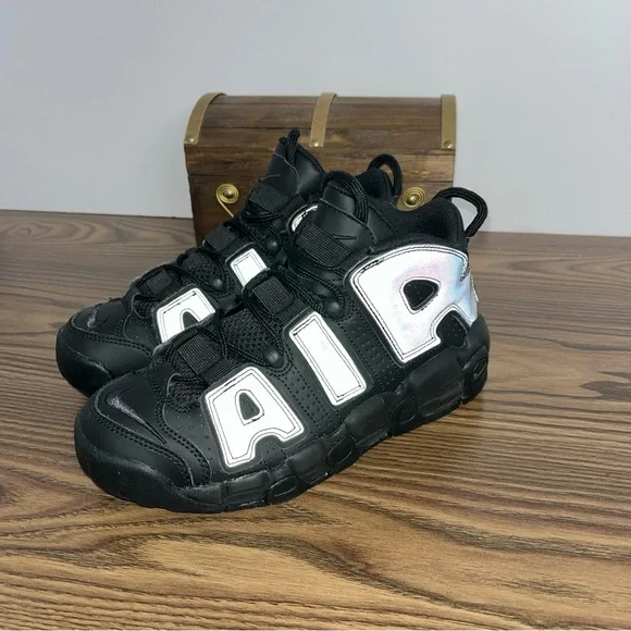 Nike Air More Uptempo GS Size 4.5Y Women’s 6 'Reflective' Sneakers 922845-001 - Picture 9 of 12